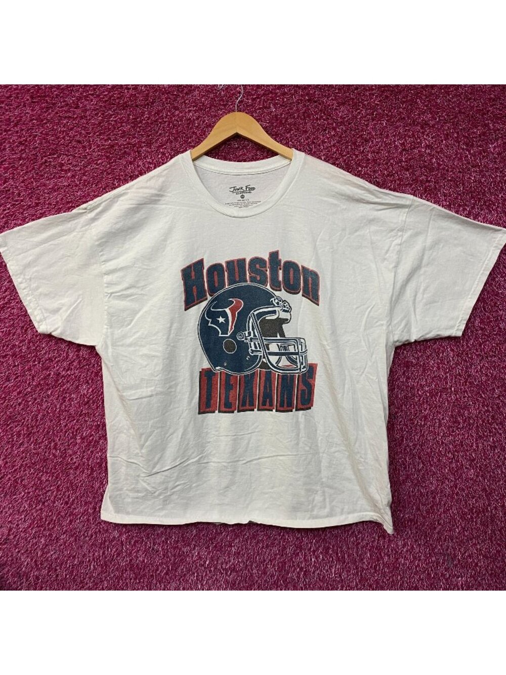 Junk Food Houston Texas Throwback Helmet Logo T- Shirt 2XL